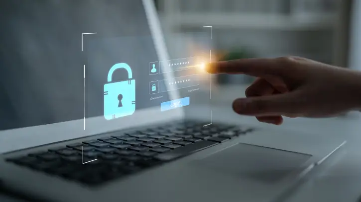 User logging into secure system