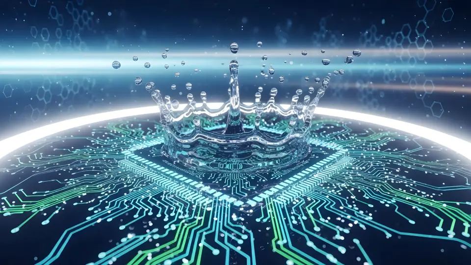 Water splash on circuit board